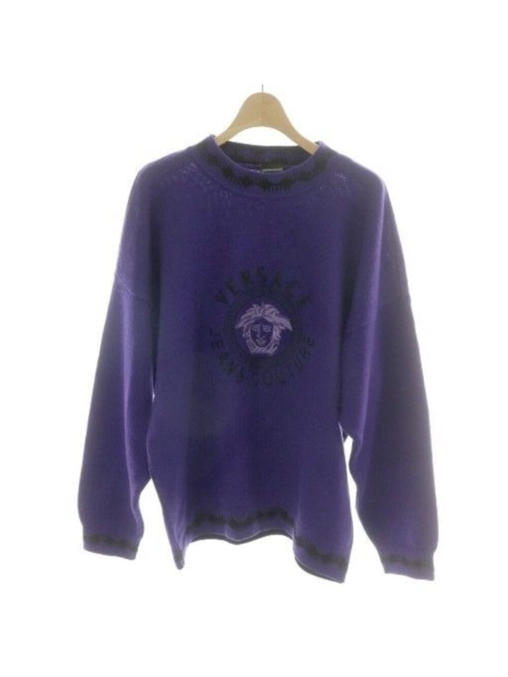 Versace Jeans Couture Vintage Medusa Knit Sweater Long Sleeve Mid Gauge Thick